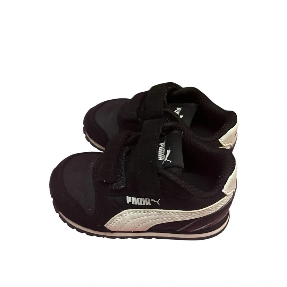 Puma Kids Black Sneakers with Velcro